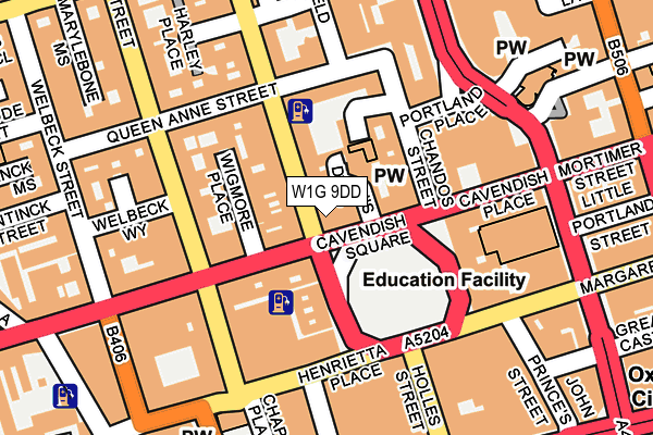 W1G 9DD map - OS OpenMap – Local (Ordnance Survey)