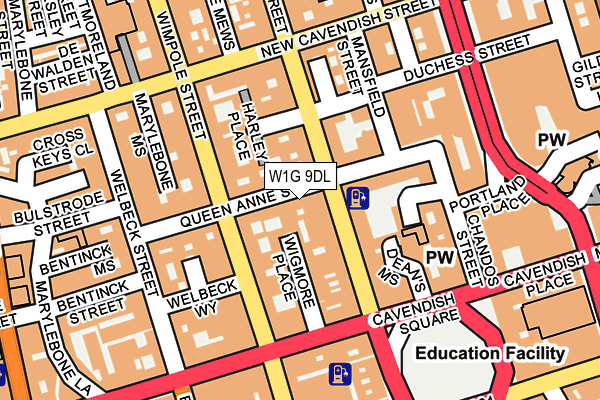 W1G 9DL map - OS OpenMap – Local (Ordnance Survey)