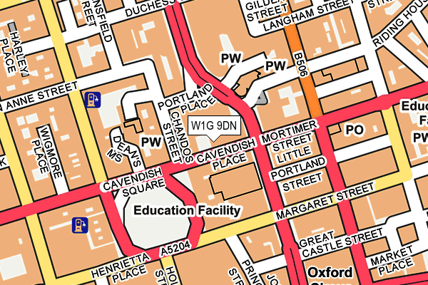 W1G 9DN map - OS OpenMap – Local (Ordnance Survey)