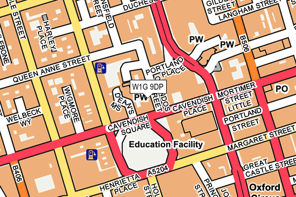 W1G 9DP map - OS OpenMap – Local (Ordnance Survey)
