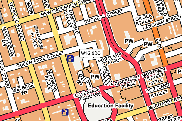 W1G 9DQ map - OS OpenMap – Local (Ordnance Survey)