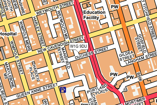 W1G 9DU map - OS OpenMap – Local (Ordnance Survey)