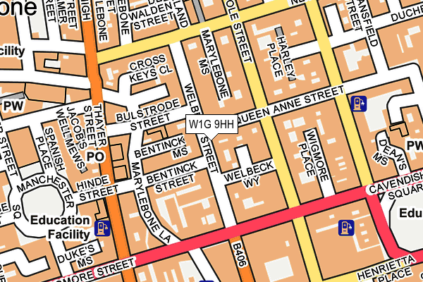 W1G 9HH map - OS OpenMap – Local (Ordnance Survey)