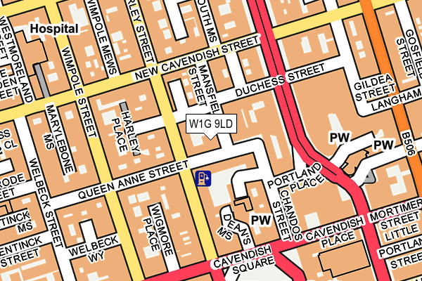 W1G 9LD map - OS OpenMap – Local (Ordnance Survey)