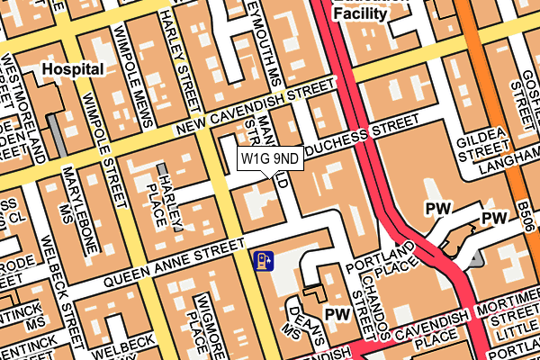 W1G 9ND map - OS OpenMap – Local (Ordnance Survey)