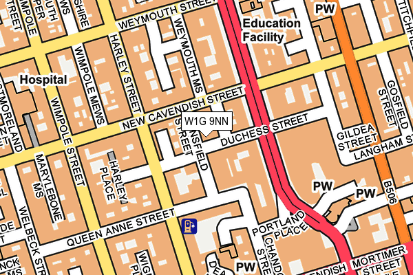 W1G 9NN map - OS OpenMap – Local (Ordnance Survey)