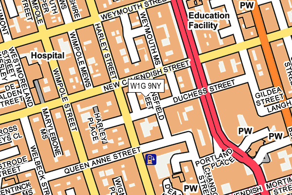 W1G 9NY map - OS OpenMap – Local (Ordnance Survey)