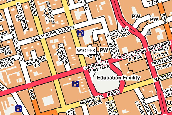 W1G 9PB map - OS OpenMap – Local (Ordnance Survey)