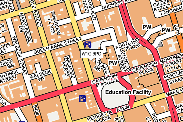 W1G 9PG map - OS OpenMap – Local (Ordnance Survey)