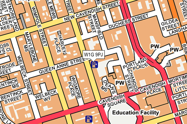 W1G 9PJ map - OS OpenMap – Local (Ordnance Survey)