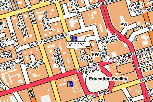 W1G 9PQ map - OS OpenMap – Local (Ordnance Survey)