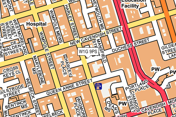W1G 9PS map - OS OpenMap – Local (Ordnance Survey)
