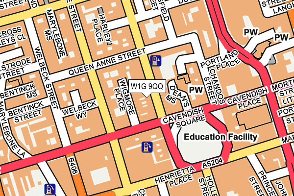 W1G 9QQ map - OS OpenMap – Local (Ordnance Survey)