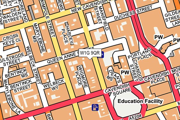 W1G 9QR map - OS OpenMap – Local (Ordnance Survey)