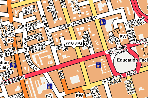 W1G 9RQ map - OS OpenMap – Local (Ordnance Survey)