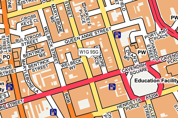 W1G 9SG map - OS OpenMap – Local (Ordnance Survey)