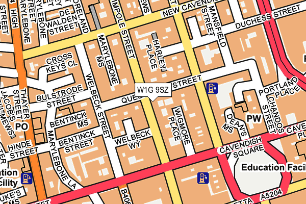 W1G 9SZ map - OS OpenMap – Local (Ordnance Survey)