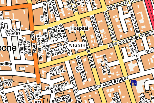W1G 9TH map - OS OpenMap – Local (Ordnance Survey)