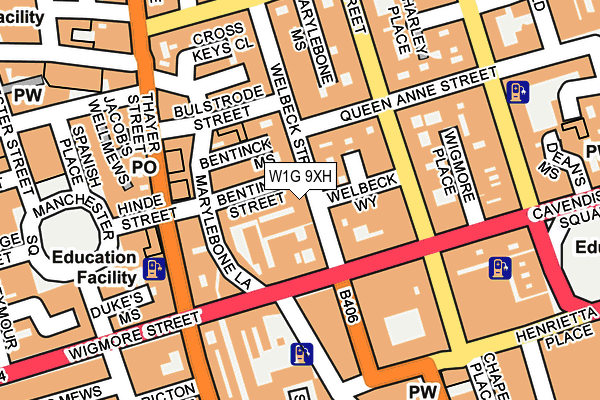 W1G 9XH map - OS OpenMap – Local (Ordnance Survey)