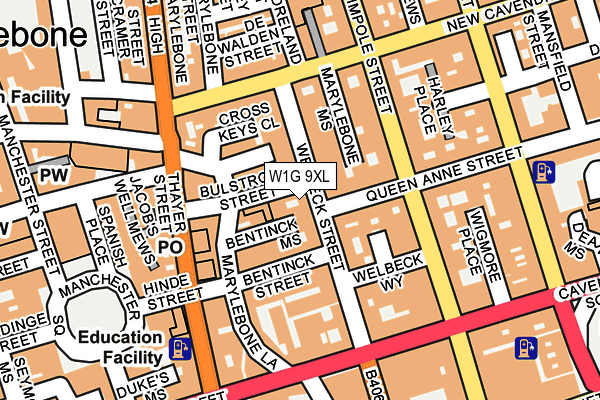 W1G 9XL map - OS OpenMap – Local (Ordnance Survey)