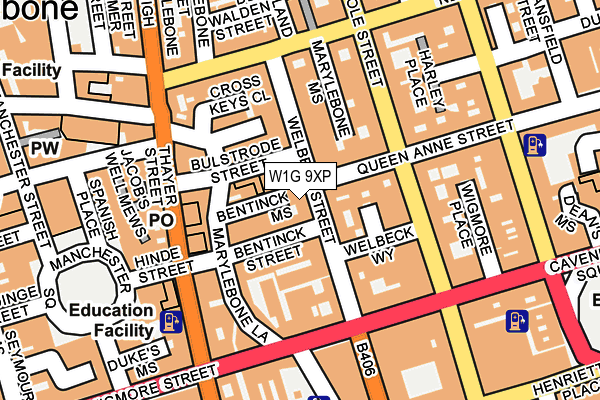W1G 9XP map - OS OpenMap – Local (Ordnance Survey)