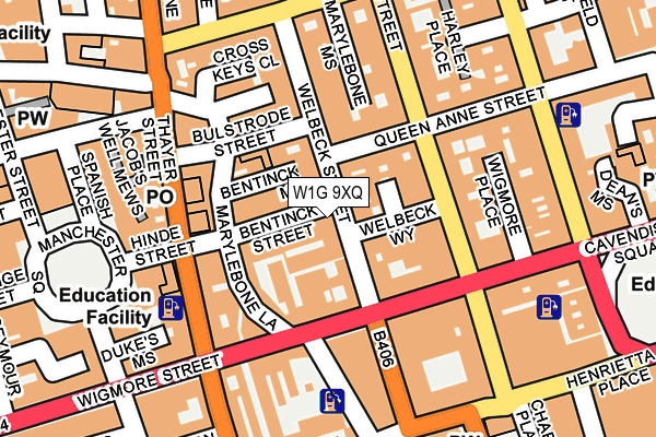 W1G 9XQ map - OS OpenMap – Local (Ordnance Survey)