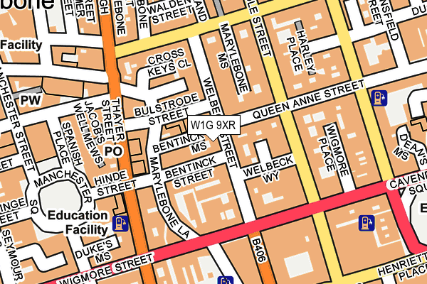 W1G 9XR map - OS OpenMap – Local (Ordnance Survey)
