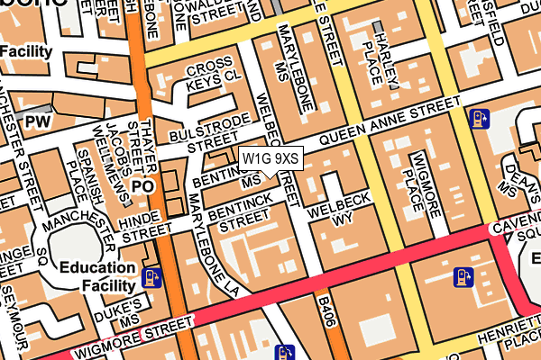 W1G 9XS map - OS OpenMap – Local (Ordnance Survey)