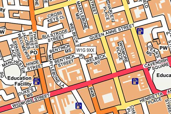 W1G 9XX map - OS OpenMap – Local (Ordnance Survey)