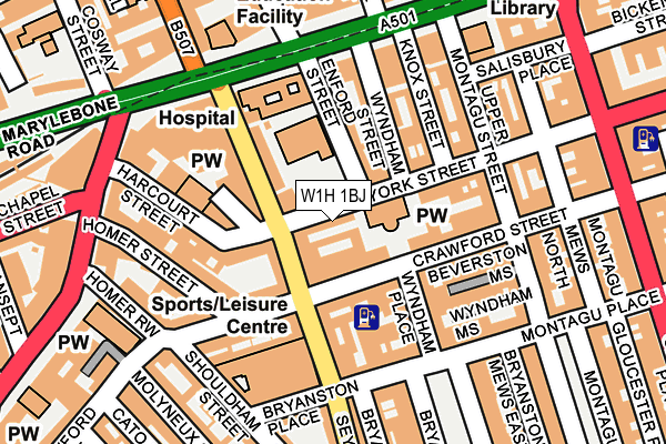 W1H 1BJ map - OS OpenMap – Local (Ordnance Survey)