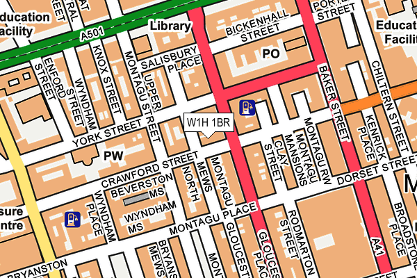 W1H 1BR map - OS OpenMap – Local (Ordnance Survey)