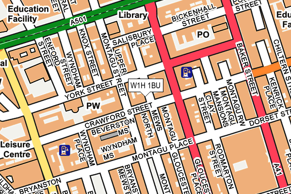 W1H 1BU map - OS OpenMap – Local (Ordnance Survey)