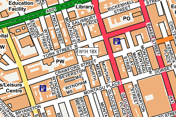 W1H 1BX map - OS OpenMap – Local (Ordnance Survey)