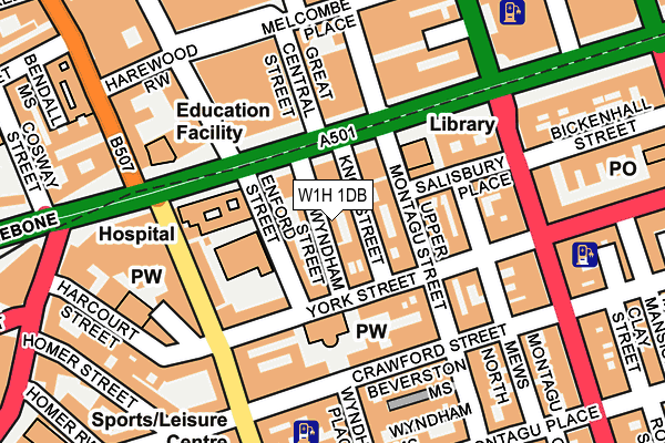 W1H 1DB map - OS OpenMap – Local (Ordnance Survey)