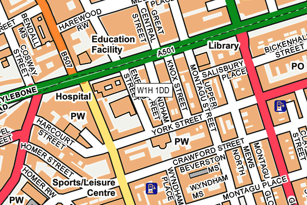 W1H 1DD map - OS OpenMap – Local (Ordnance Survey)