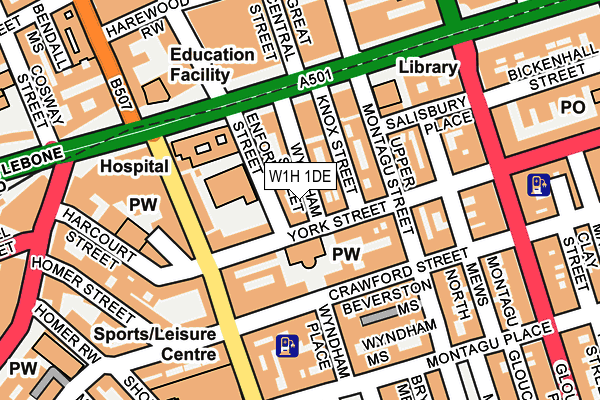 W1H 1DE map - OS OpenMap – Local (Ordnance Survey)