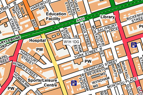 W1H 1DG map - OS OpenMap – Local (Ordnance Survey)