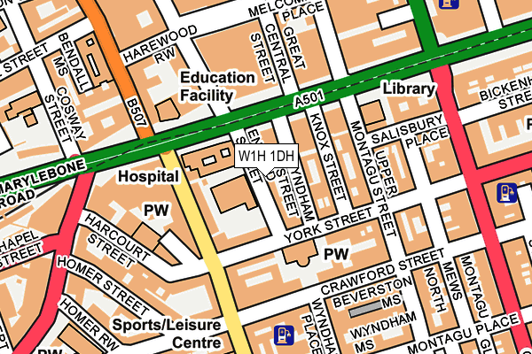 W1H 1DH map - OS OpenMap – Local (Ordnance Survey)