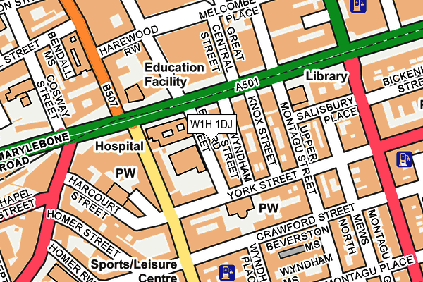W1H 1DJ map - OS OpenMap – Local (Ordnance Survey)