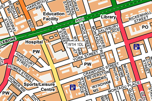 W1H 1DL map - OS OpenMap – Local (Ordnance Survey)