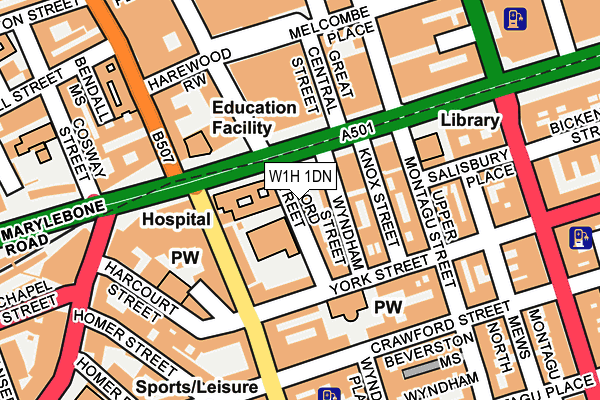 W1H 1DN map - OS OpenMap – Local (Ordnance Survey)