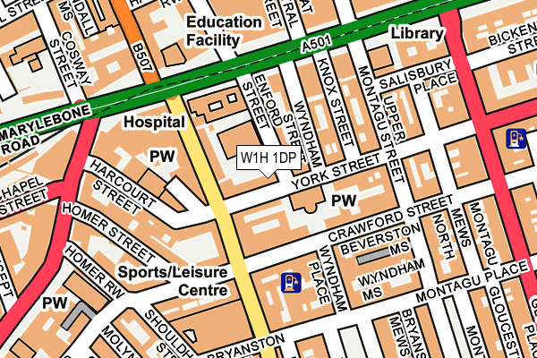 W1H 1DP map - OS OpenMap – Local (Ordnance Survey)