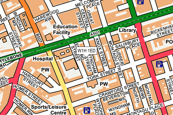 W1H 1ED map - OS OpenMap – Local (Ordnance Survey)