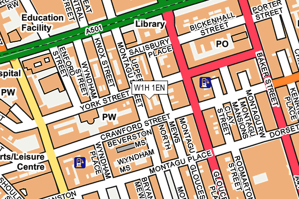 W1H 1EN map - OS OpenMap – Local (Ordnance Survey)