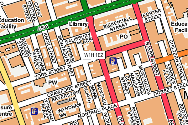 W1H 1EZ map - OS OpenMap – Local (Ordnance Survey)