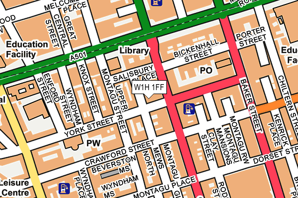 W1H 1FF map - OS OpenMap – Local (Ordnance Survey)