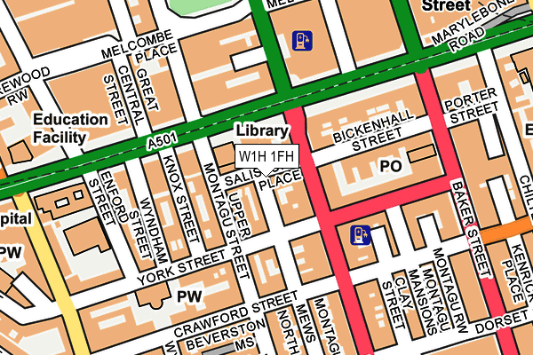 W1H 1FH map - OS OpenMap – Local (Ordnance Survey)