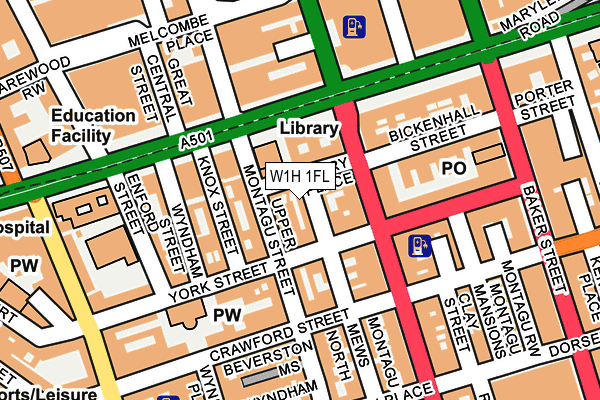 W1H 1FL map - OS OpenMap – Local (Ordnance Survey)