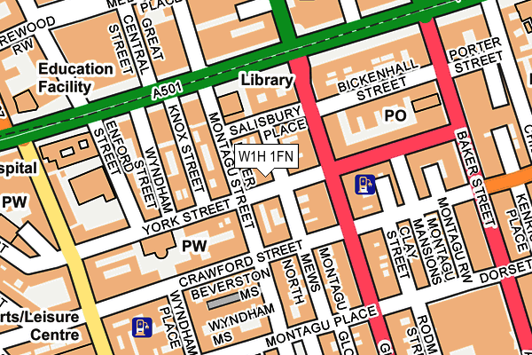 W1H 1FN map - OS OpenMap – Local (Ordnance Survey)