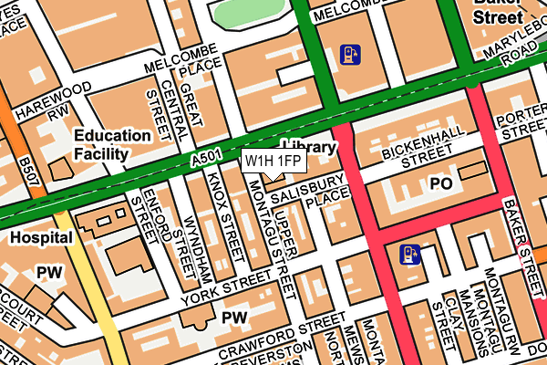 W1H 1FP map - OS OpenMap – Local (Ordnance Survey)